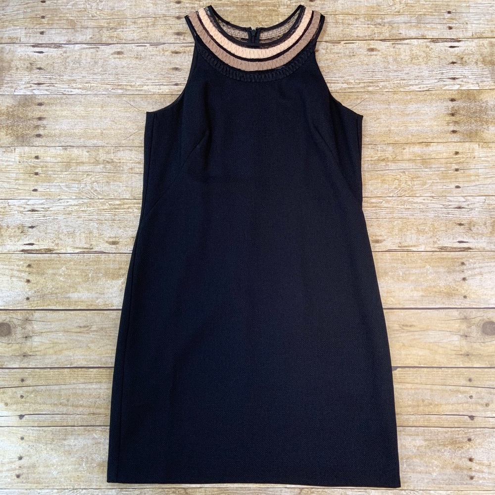 Ann Taylor Shift Dress Black 4P